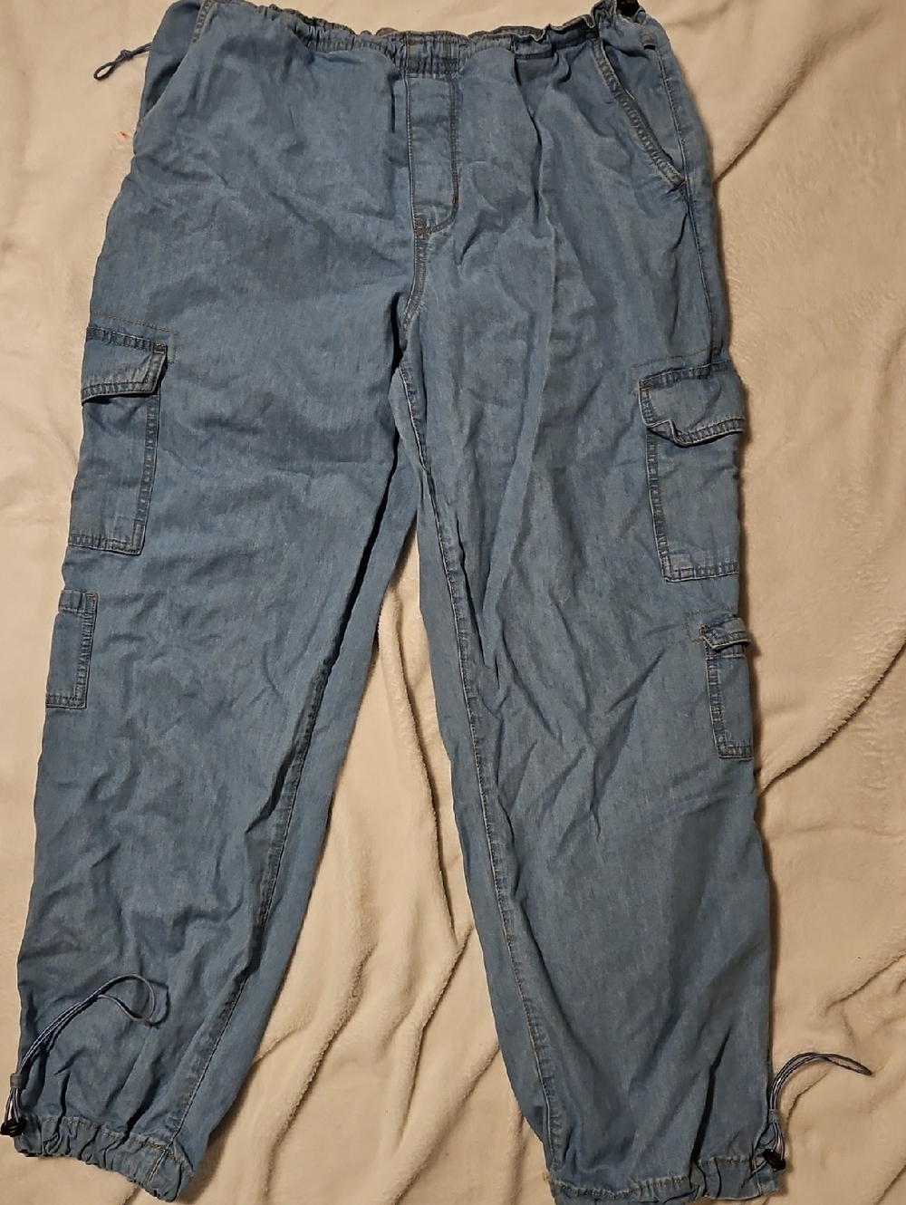 SO Light Blue High-Rise Parachute Cargo Jeans